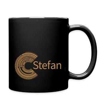 Für Stefan - Tasse einfarbig - Schwarz - Rechts