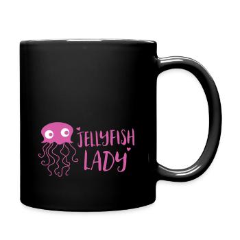 Jolie dame méduse rose - Mug uni - noir - Droite
