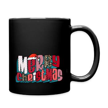Merry Christmas Weihnachtsdesign - Tasse einfarbig - Schwarz - Rechts