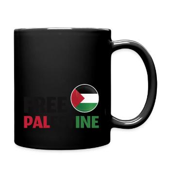 Free Palestine Flagge Kreis - Tasse einfarbig - Schwarz - Rechts