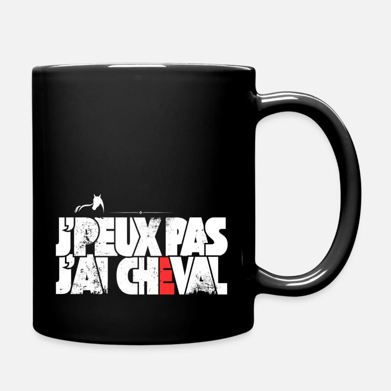 J'peux pas j'ai Cheval - Mug uni - noir