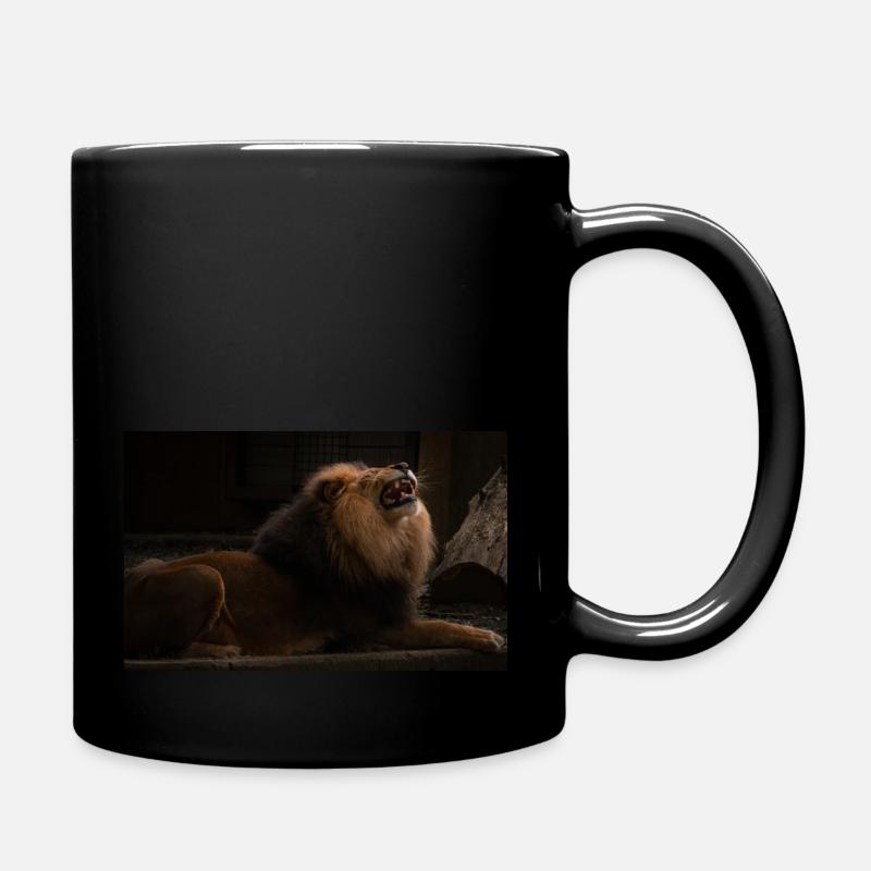 Löwenkopf - Tasse einfarbig - Schwarz