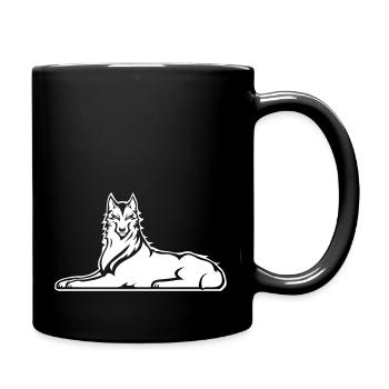 Einsamer Wolf von Itschkeria - Tasse einfarbig - Schwarz - Rechts