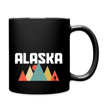 Alaska Wandern Outdoor Souvenir Vintage - Tasse einfarbig - Schwarz - Rechts