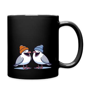 Good Mood Seagull - Mouettes Moin avec bonnet - Mug uni - noir - Droite