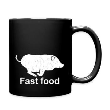 fast food - Tasse einfarbig - Schwarz - Rechts