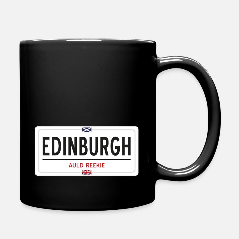 Edinburgh town sign - Full Colour Mug - black