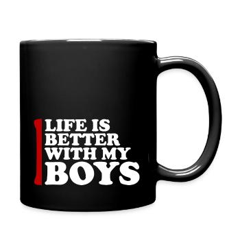Life Is Better With My Boys - Full Colour Mug - black - Right