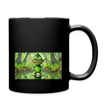 Goblin - Junge niedliche kleine Monster - Tasse einfarbig - Schwarz - Rechts