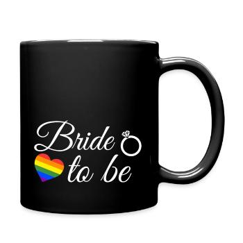Lesbische Braut LGBT-Hochzeitsbraut in spe - Tasse einfarbig - Schwarz - Rechts