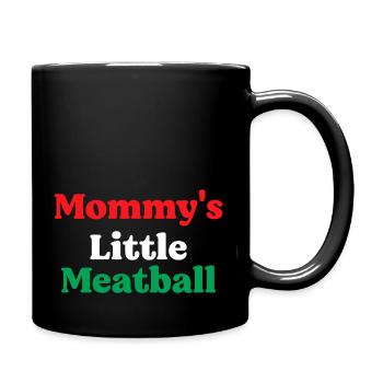 Mamas Kleine Fleischbällchen Lustig Italienisch Im Ein Wenig - Tasse einfarbig - Schwarz - Rechts