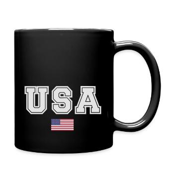ÉQUIPE Bannière du drapeau américain des États-Unis en cours d’écriture - Mug uni - noir - Droite
