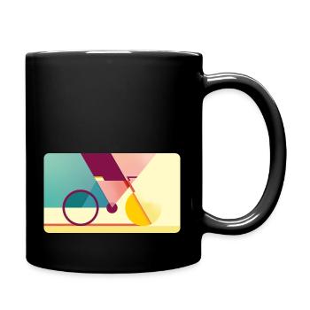 Geometrisches Rad - Tasse einfarbig - Schwarz - Rechts
