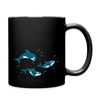 killer whale heart Design for a killer whale lover - Full Colour Mug - black - Right