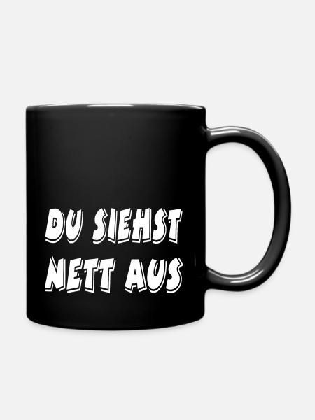 Nett - Tasse einfarbig - Schwarz
