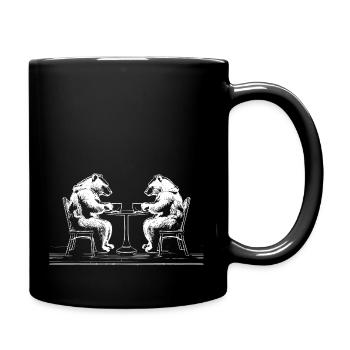 Kaffeepause - Tasse einfarbig - Schwarz - Rechts
