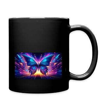 Schmetterlingseffekts - Tasse einfarbig - Schwarz - Rechts