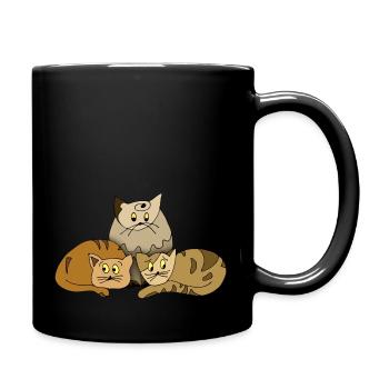 Katzen - Tasse einfarbig - Schwarz - Rechts