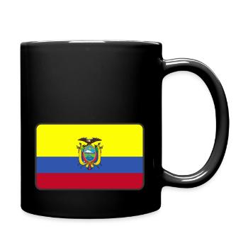Vignette de drapeau ou logo de l’Équateur - Mug uni - noir - Droite