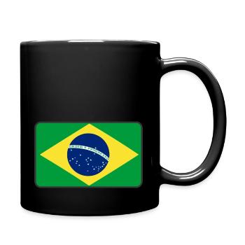 Vignette ou logo du drapeau du Brésil - Mug uni - noir - Droite
