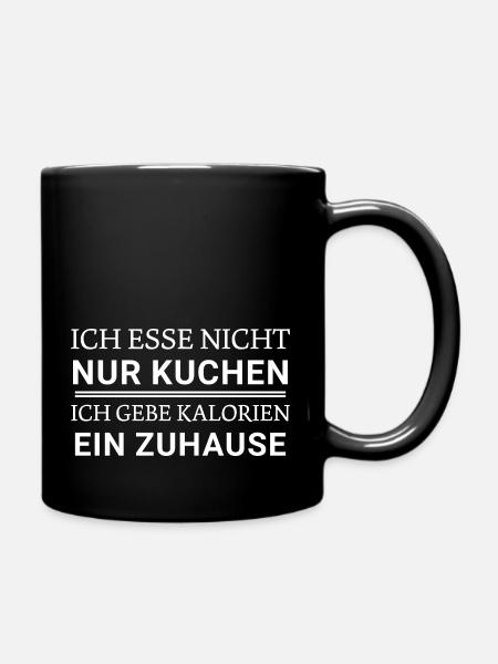 Ich esse nicht nur Kuchen - Süßes naschen Humor - Tasse einfarbig - Schwarz