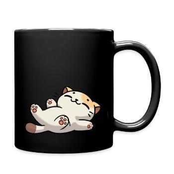 Niedliche Katze Cute Cat - Tasse einfarbig - Schwarz - Rechts