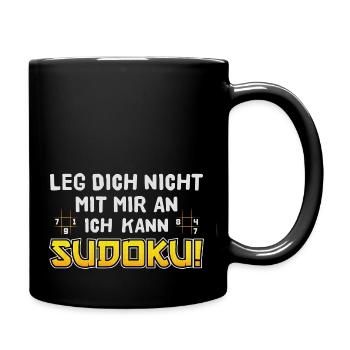 Ich kann Sudoku / Lustiger Spruch Rätsel Denksport - Tasse einfarbig - Schwarz - Rechts