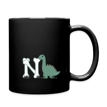 Buchstabe N - Tasse einfarbig - Schwarz - Rechts