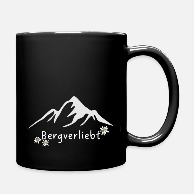 Bergverliebt Edelweiss - Tasse einfarbig - Schwarz