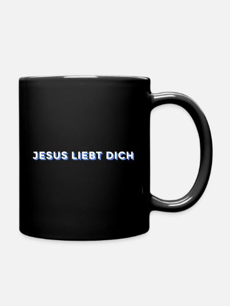 JESUS LIEBT DICH - Tasse einfarbig - Schwarz
