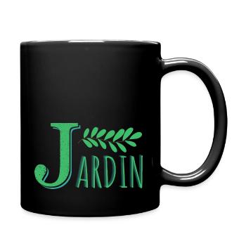 JARDIN J majuscule vert - Mug uni - noir - Droite