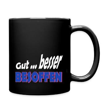 Alkohol feiern besoffen - Tasse einfarbig - Schwarz - Rechts