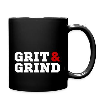 Grit and Grind (white/red) - Full Colour Mug - black - Right