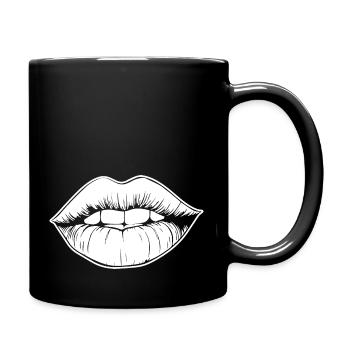 Lèvres, bouche, baisers lèvres - Mug uni - noir - Droite