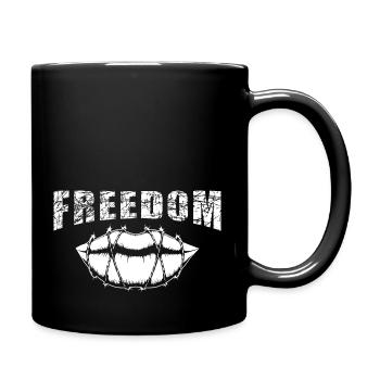 Freedom Freedom - Lèvres en fil de fer barbelé - Mug uni - noir - Droite