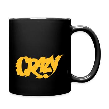 crazy, verrückt, Streetart, Graffiti Style - Tasse einfarbig - Schwarz - Rechts