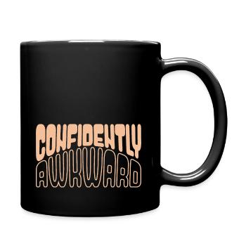 Confidently awkward in yellow - Full Colour Mug - black - Right
