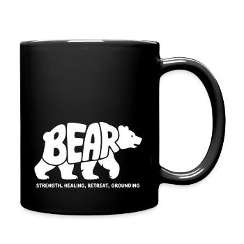 Bear Power Animal – Spiritual Totem Animal Design - Full Colour Mug - black - Right
