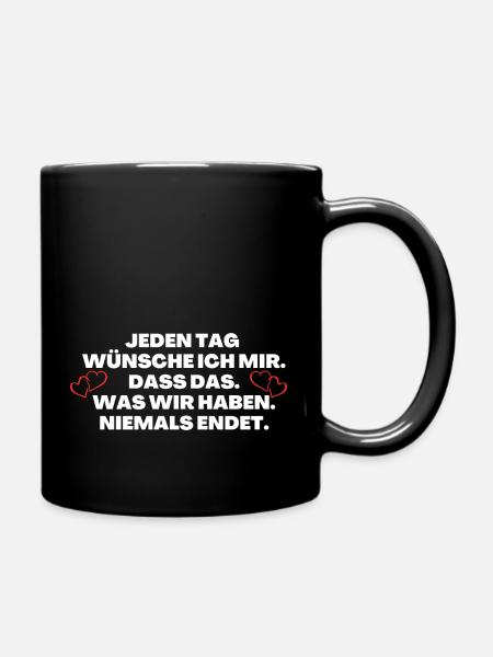 Ich liebe dich Lieblingsmensch - Tasse einfarbig - Schwarz