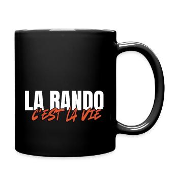 Wandern ist Leben. Humor, Leidenschaft, Wandern - Tasse einfarbig - Schwarz - Rechts