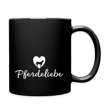 Pferdeliebe Pferde Reiter - Tasse einfarbig - Schwarz - Rechts
