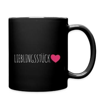 Lieblingsstück besonderer Mensch - Tasse einfarbig - Schwarz - Rechts