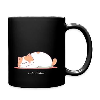 Cat under control Kawaii feline - Full Colour Mug - black - Right