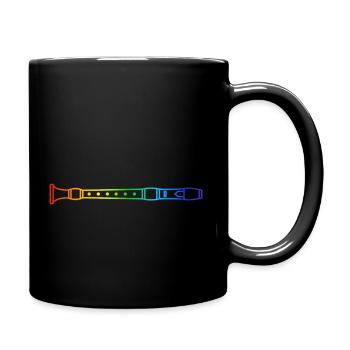 Flute, Flute, Orchestra, Rainbow Music - Full Colour Mug - black - Right