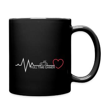 Heartbeat - Puls Controller mit Spruch - Tasse einfarbig - Schwarz - Rechts