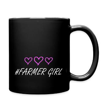 Fermier Fille Fille Coeur Amour - Mug uni - noir - Droite