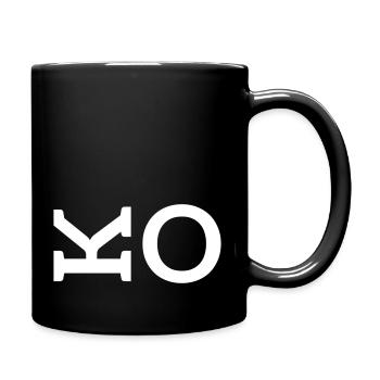 KO Boxen Kampfsport Typographie Lustig - Tasse einfarbig - Schwarz - Rechts