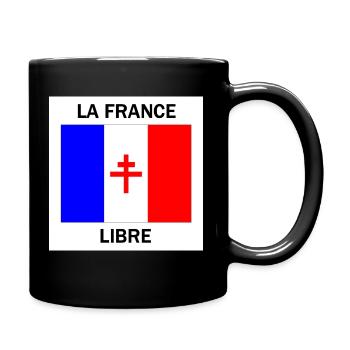 Kostenlose Frankreich - Tasse einfarbig - Schwarz - Rechts