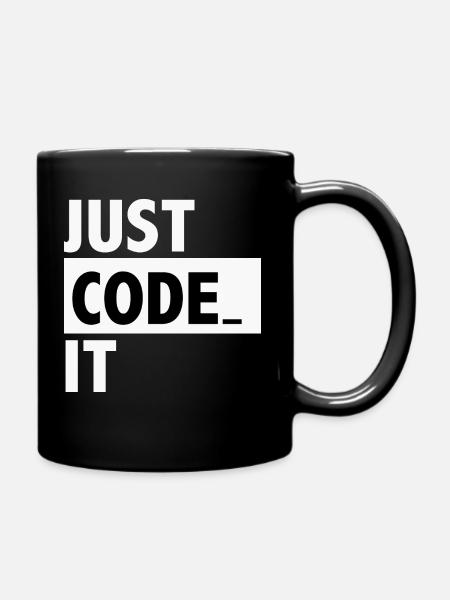 just code it - Full Colour Mug - black