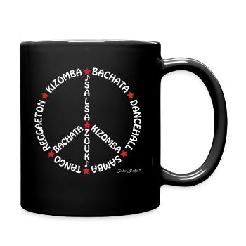 Frieden und Liebe Weiß - Tasse einfarbig - Schwarz - Rechts